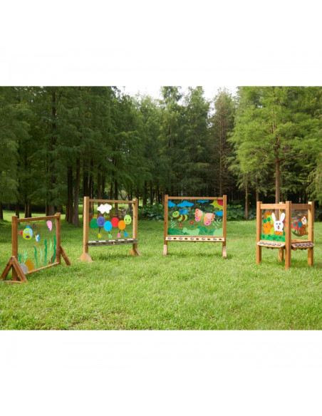 MASTERKIDZ 4 pusių permatoma akrilinė dažoma lenta + puodeliai