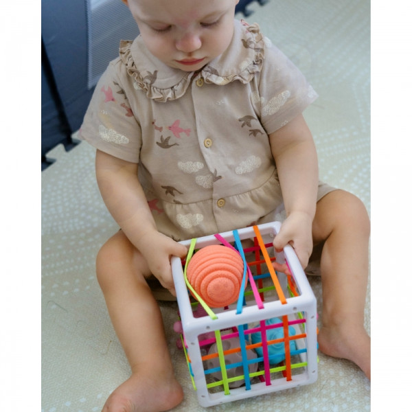 WOOPIE BABY Lankstus sensorinis kubas Baby Sorter Crazy Shapes 5 el.
