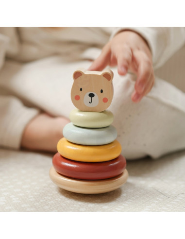 WOOPIE GREEN Pudełko Sorter Box 3w1 Klocki Piramidka Słonik FSC