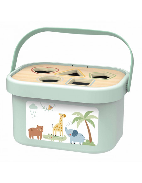 WOOPIE GREEN Сортировщик 3-в-1, кубики "Пирамида" и "Слон" FSC