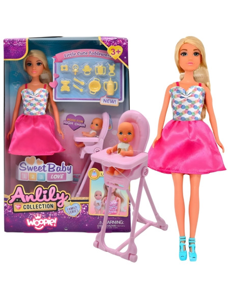Набор аксессуаров для стульчика для кормления куклы WOOPIE ROYAL Lily Baby