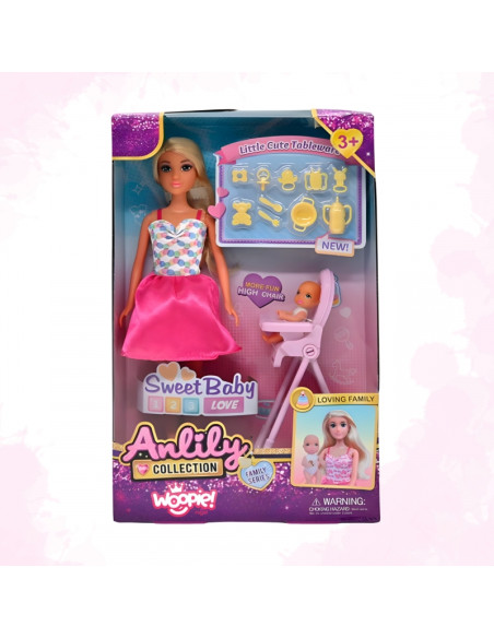 Набор аксессуаров для стульчика для кормления куклы WOOPIE ROYAL Lily Baby
