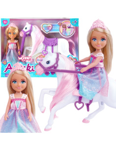 WOOPIE ROYAL Ankiki princesės lėlės su arkliu rinkinys