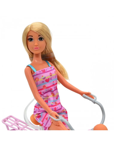 WOOPIE ROYAL Lalka Lily Rowerzystka Bobas w Foteliku Rower