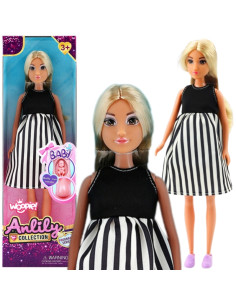 WOOPIE ROYAL nėščios lėlės formos lelija su juodai balta dryžuota suknele