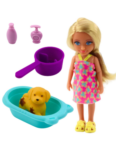 WOOPIE ROYAL lėlytė su šuniuku ir jo priežiūros priedais
