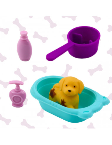 WOOPIE Doll with Dog Bathtub and Pet Care Accessories