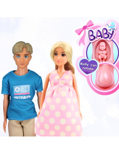 WOOPIE ROYAL Anlily FAMILY SERIES lėlių rinkinys, kūdikio vežimėlis, priedai