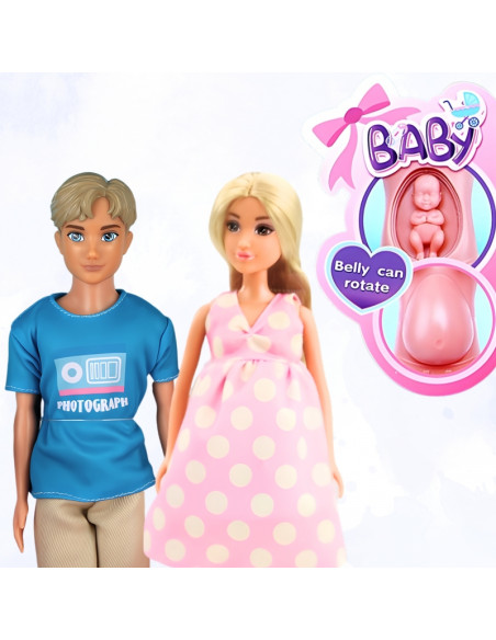 WOOPIE ROYAL Anlily FAMILY SERIES lėlių rinkinys, kūdikio vežimėlis, priedai