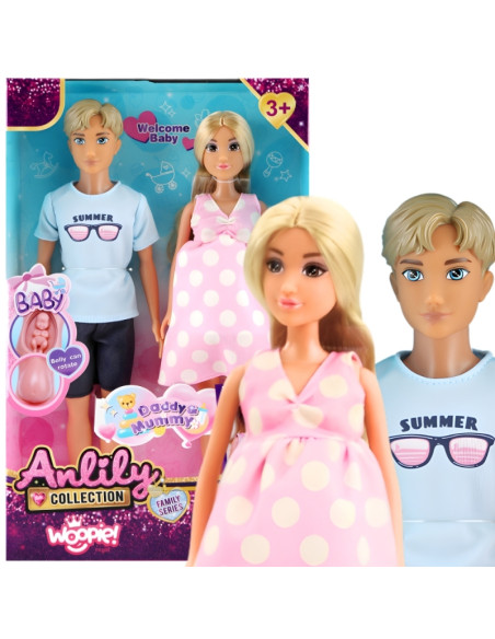WOOPIE ROYAL Anlily FAMILY SERIES besilaukiančios mamos ir tėčio lėlių rinkinys