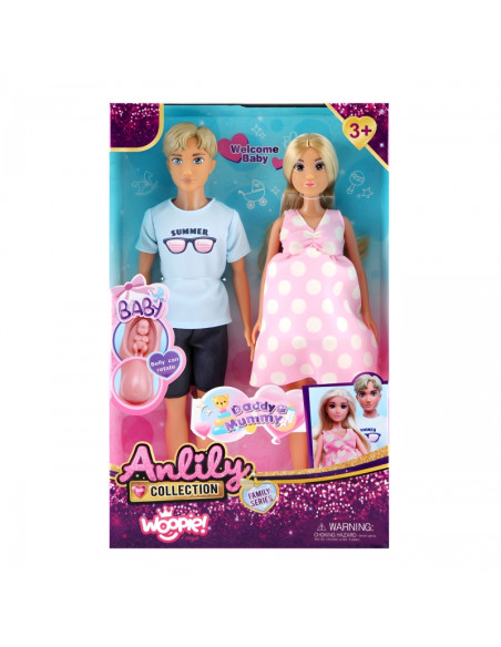 WOOPIE ROYAL Anlily FAMILY SERIES besilaukiančios mamos ir tėčio lėlių rinkinys