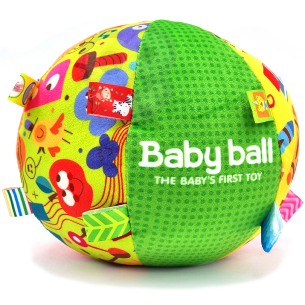 WOOPIE BABY Minkštas sensorinis kamuolys Mrs. Tag su žymėmis mažyliui + garsas WOOPIE BABY Minkštas sensorinis kamuolys Mrs. Tag su žymėmis mažyliui + garsas