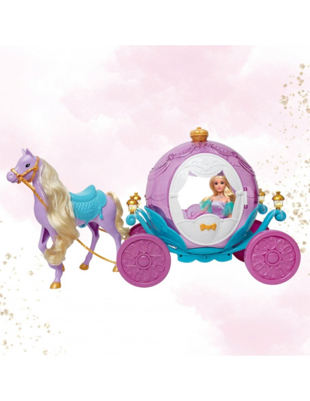 WOOPIE ROYAL Lalka Księżniczka Lily i Magiczny Duży Powóz Karoca Akcesoria