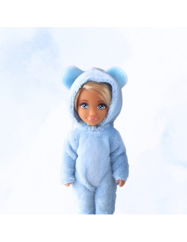 WOOPIE ROYAL Anlily Animal Jumpsuits lėlės su mėlynai meškiukų kombinezonais