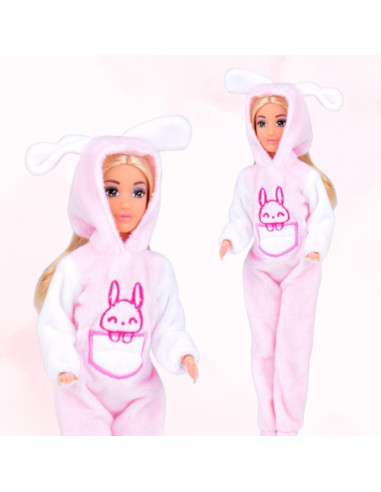 WOOPIE ROYAL Anlily Animal Jumpsuits 2 lėlės su rožiniais kombinezonais "Mes triušiukai"