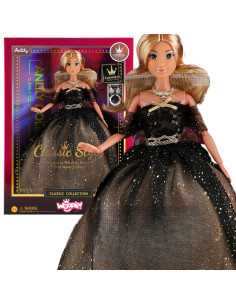 WOOPIE ROYAL Lalka Lily 30 cm Długie Blond Włosy Czarna Suknia Balowa