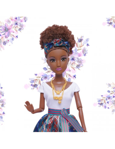 WOOPIE ROYAL Anlily lėlė "Pasaulio moterys mulatė" su elegantiška suknele