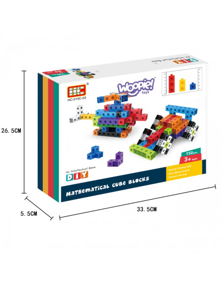 WOOPIE 3D konstruktoriaus kaladėlės - kubeliai 150 vnt.