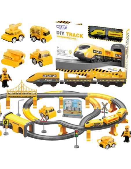 WOOPIE Набор для строительства электропоезда «Локомотив» из 92 предметов.