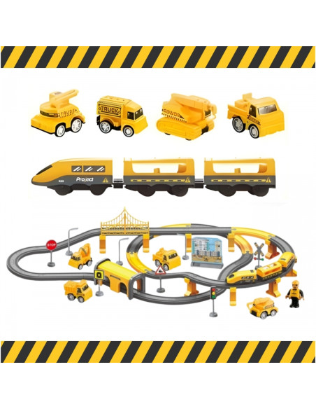 WOOPIE Kolejka Elektryczna Lokomotywa Ekipa Budowlana Zestaw 92el.