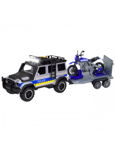 Полицейский внедорожник WOOPIE с прицепом для мотоцикла