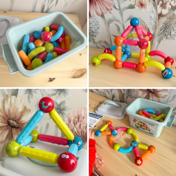 WOOPIE Magnetic Educational Construction Blocks 52 el.