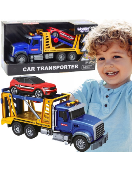 WOOPIE Laweta Ciężarówka Transporter Z Autkiem Światło Dźwięk