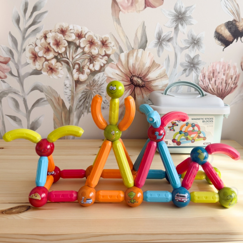 WOOPIE Magnetic Educational Construction Blocks 52 el.
