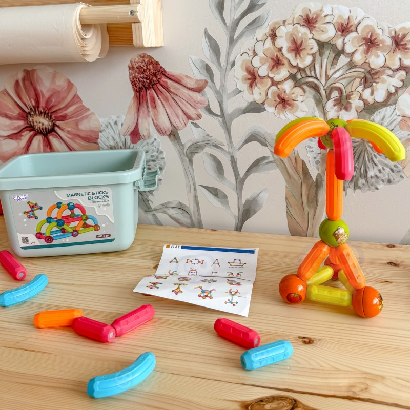 WOOPIE Magnetic Educational Construction Blocks 52 el.