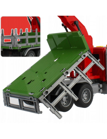 WOOPIE Ciężarówka z Ruchomym Dźwigiem do Drewna Dźwięk Światła 1:14