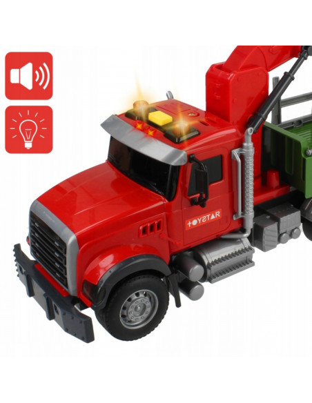 Грузовик WOOPIE с движущимся лесопильным краном, звуком и светом 1:14