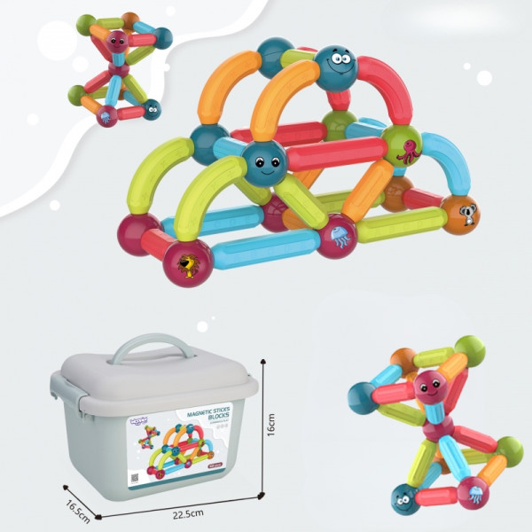 WOOPIE Magnetic Educational Construction Blocks 52 el.