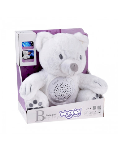 Плюшевый мишка WOOPIE BABY с проектором, успокаивающий, музыкальная шкатулка