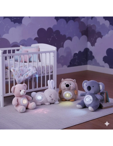 WOOPIE BABY Koala pliušinis žaislas su projektoriumi, lopšinėmis, verkimo jutikliu