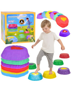 WOOPIE šviečiantys sensorinės pusiausvyros akmenys, 6 vnt.