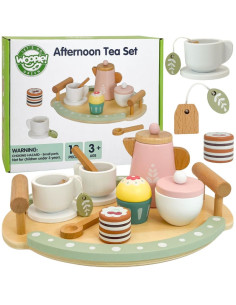 Деревянный набор для чая и кофе WOOPIE GREEN, 12 предметов, FSC