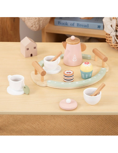 Деревянный набор для чая и кофе WOOPIE GREEN, 12 предметов, FSC