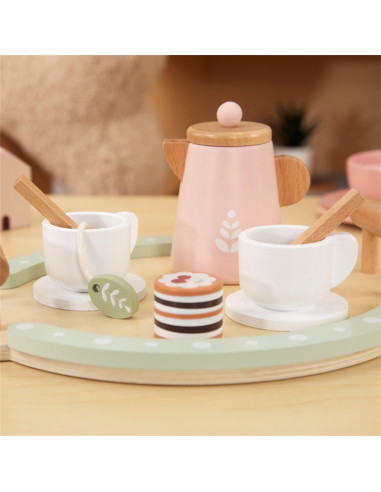 Деревянный набор для чая и кофе WOOPIE GREEN, 12 предметов, FSC