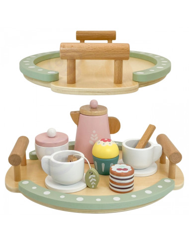 Деревянный набор для чая и кофе WOOPIE GREEN, 12 предметов, FSC