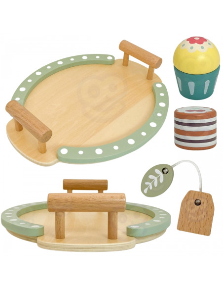 Деревянный набор для чая и кофе WOOPIE GREEN, 12 предметов, FSC