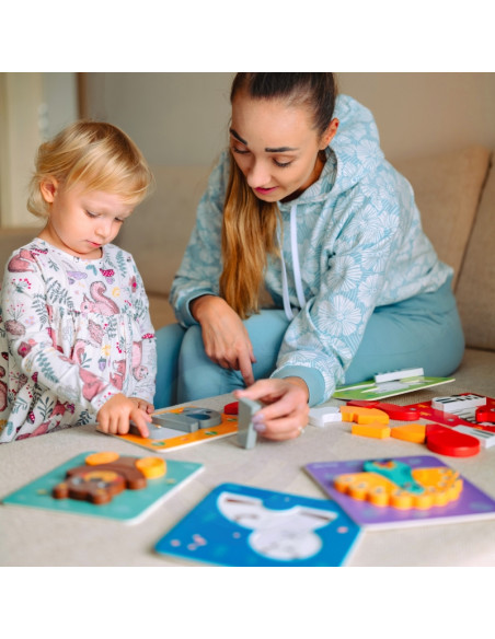 WOOPIE GREEN medinė dėlionė Gyvūnai Montessori FSC