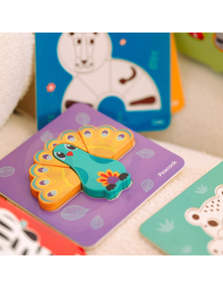 WOOPIE GREEN medinė dėlionė Gyvūnai Montessori FSC