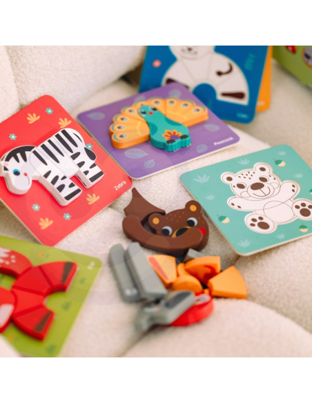 WOOPIE GREEN medinė dėlionė Gyvūnai Montessori FSC