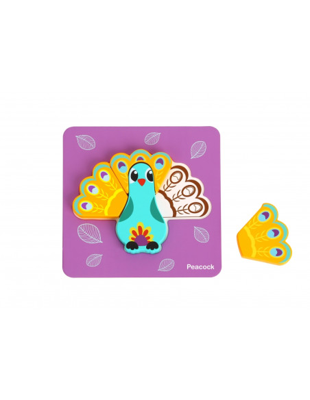 WOOPIE GREEN medinė dėlionė Gyvūnai Montessori FSC