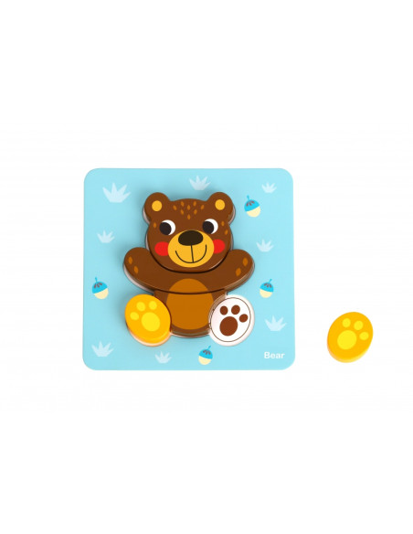 Деревянный пазл "Животные" WOOPIE GREEN Монтессори FSC