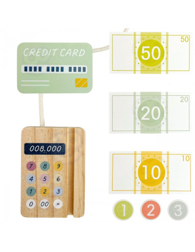 WOOPIE GREEN medinis edukacinis kasos aparatas su priedais