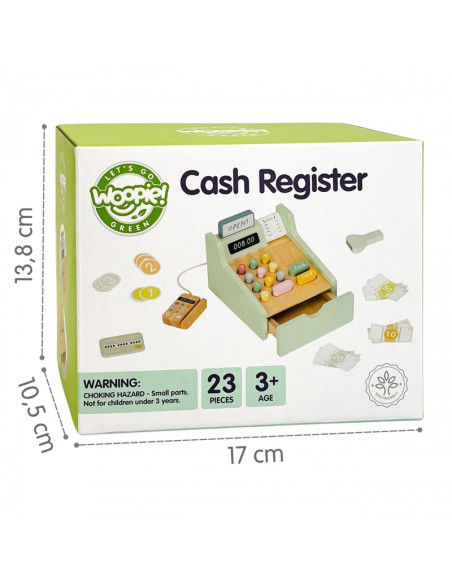 WOOPIE GREEN medinis edukacinis kasos aparatas su priedais