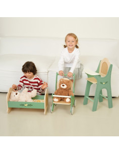 CLASSIC WORLD medinė lopšinė vintažinė lėlės lova 2