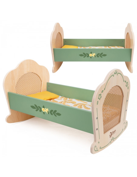 CLASSIC WORLD Drewniana Kołyska Vintage Łóżeczko dla Lalek