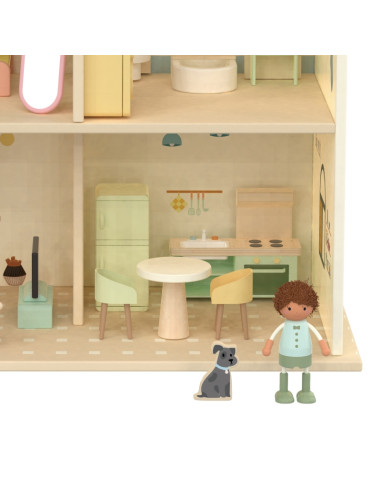 CLASSIC WORLD Large Wooden Dollhouse with Furniture